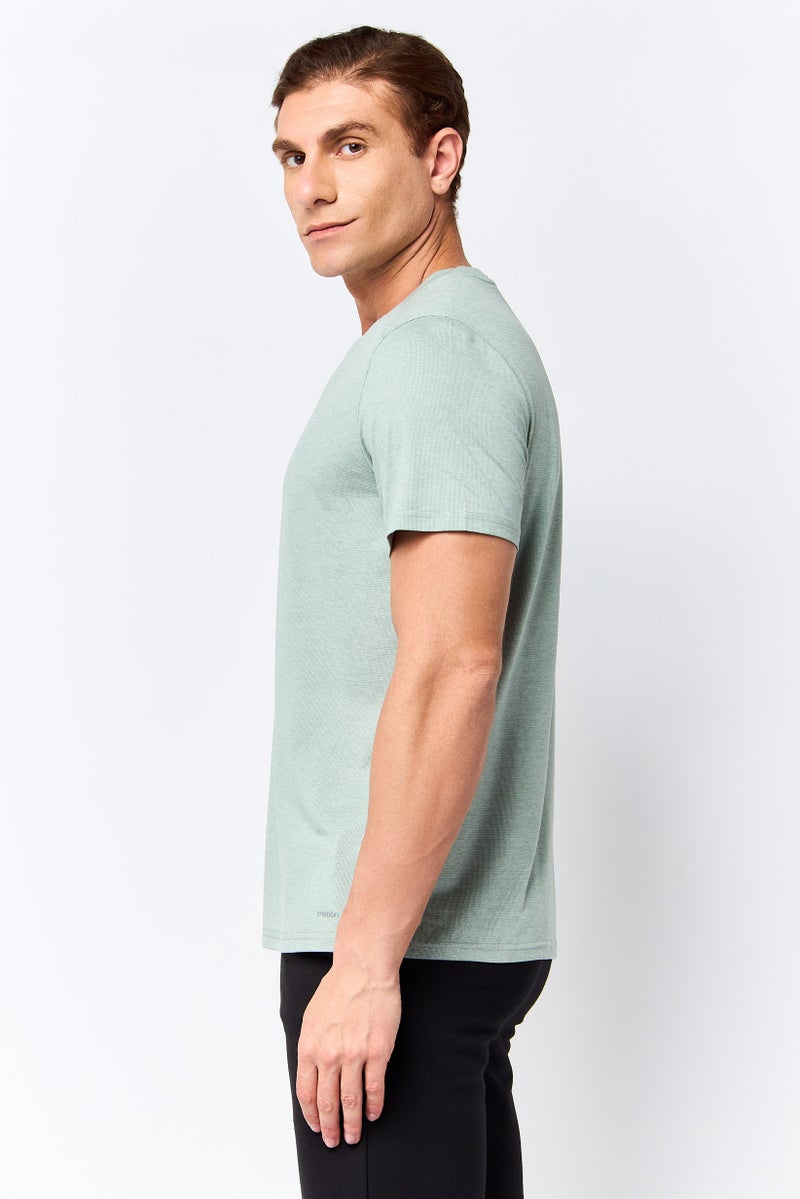 MOTION Men Sportswear Fit Short Sleeve Training T-Shirt, Mint Green - Image 3
