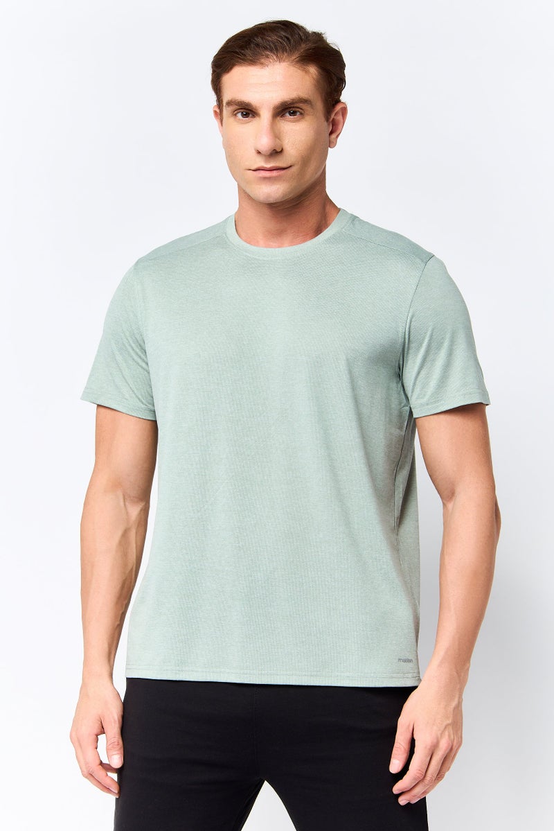 MOTION Men Sportswear Fit Short Sleeve Training T-Shirt, Mint Green - Image 1