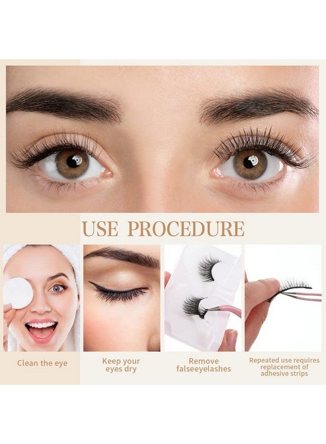 نوجو 24 زوجًا من الرموش الصناعية ذاتية اللصق القابلة لإعادة الاستخدام، لا تحتاج إلى غراء، مظهر طبيعي، رموش صناعية سهلة الاستخدام مع أداة وضع الرموش الصناعية (نمط طبيعي، 10 × 7 × 7 مم) - Image 2