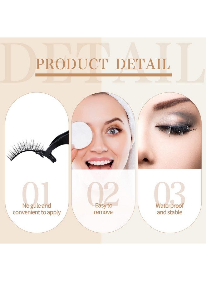 نوجو 24 زوجًا من الرموش الصناعية ذاتية اللصق القابلة لإعادة الاستخدام، لا تحتاج إلى غراء، مظهر طبيعي، رموش صناعية سهلة الاستخدام مع أداة وضع الرموش الصناعية (نمط طبيعي، 10 × 7 × 7 مم) - Image 4