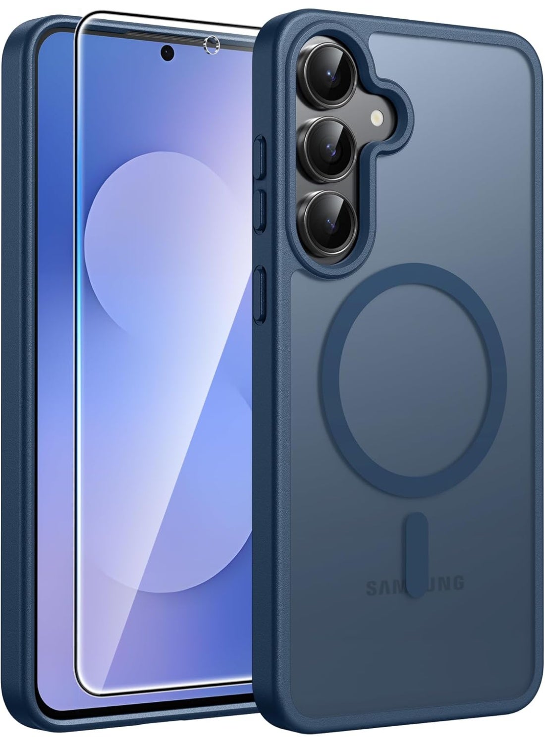 ACLIX Magnetic Case for Samsung Galaxy A57 [Shockproof & Slim] Matte Hard Back Cover with high-Grade Protection | Dark Blue