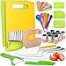 Reaeon 46 PCS Kids Knife Set Toddler Knifes for Real Cooking Montessori Kitchen Toys with Cutting Board Crinkle Cutters Kid Safe Knives Birthday Xmas Gift for Girls Boys - Image 2