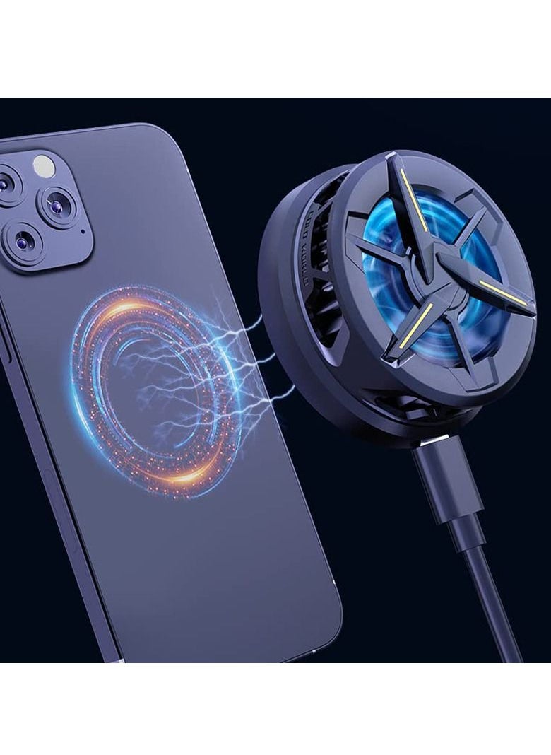KASTWAVE Cell Phone Magnetic Cooler, Cell Phone Cooling Fun Portable Mobile Phone Radiator Cooling Fan, Gaming Semiconductor Cooling for iPhone iOS for Android and Tablet for ipad  - Image 2