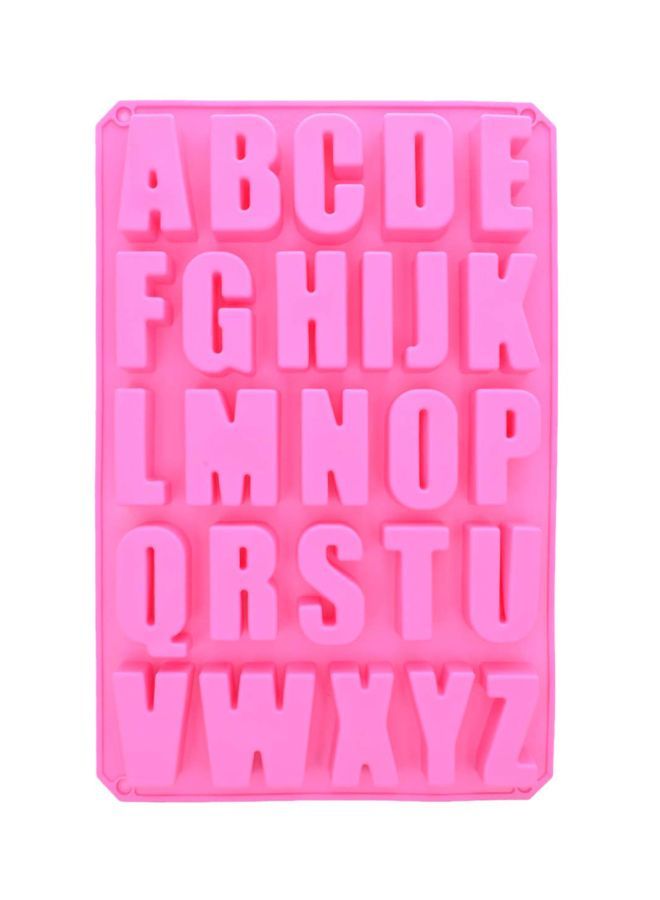 NIBEMINENT Alphabet Silicone Cake Mould Pink 13.25 x 9 1.25inch