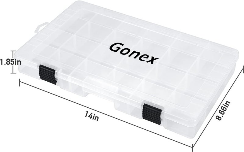 Gonex Fishing Tackle Boxes, 3600 3700 Tackle Trays with Adjustable Dividers, Clear Plastic Tackle Box Organizer Storage for Fishing Lure Bait Hook Jewelry Craft Beads Earring Container, 3 or 4 Packs - Image 2