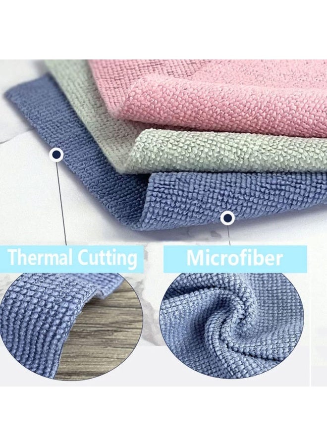 20 Pack Microfiber Cleaning Cloths, Reusable Wet Wipes, Multi-Purpose Microfiber Towel for Home, Kitchen, Car, Glass (Color May Vary) - Image 2