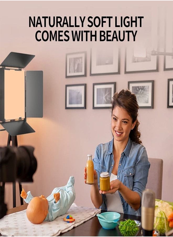 PADOM - Padom 800 LED light video light kit , rechargeable and plug-powered camera video light, 3200K-5600K camera video light， rechargeable and plug-powered video conference live light - Image 1