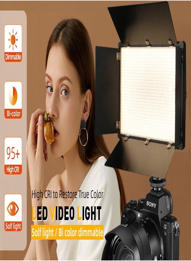 PADOM - Padom 800 LED light video light kit , rechargeable and plug-powered camera video light, 3200K-5600K camera video light， rechargeable and plug-powered video conference live light - Image 1