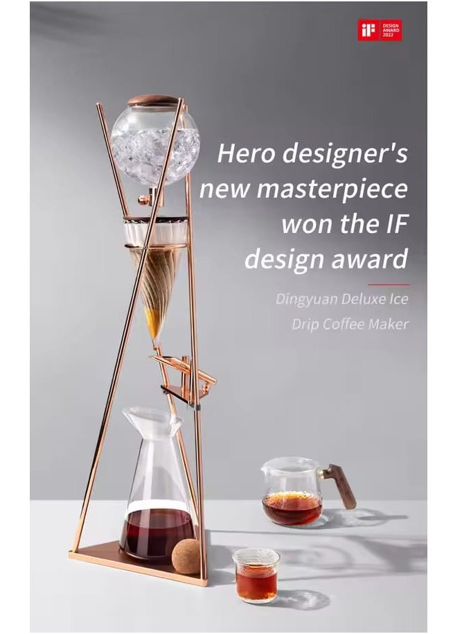 zeroHero zeroHero Cold Brew Drip Coffee Maker Luxury Iced Coffee Cold Brew Tower,800ml- Ice Drip Coffee Maker for Barista, Coffee Lovers- 66cm Height ,Borosilicate Glass , Color Rose Gold.  - Image 1
