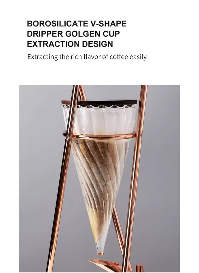 zeroHero zeroHero Cold Brew Drip Coffee Maker Luxury Iced Coffee Cold Brew Tower,800ml- Ice Drip Coffee Maker for Barista, Coffee Lovers- 66cm Height ,Borosilicate Glass , Color Rose Gold.  - Image 3