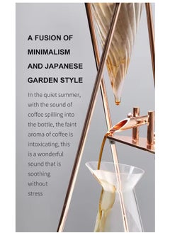 زيروهيرو ماكينة صنع القهوة المثلجة الفاخرة ZeroHero Cold Brew Drip Coffee، برج صنع القهوة المثلجة، 800 مل - ماكينة صنع القهوة المثلجة للباريستا وعشاق القهوة - ارتفاع 66 سم، زجاج بوروسيليكات، لون ذهبي وردي.  - Image 4