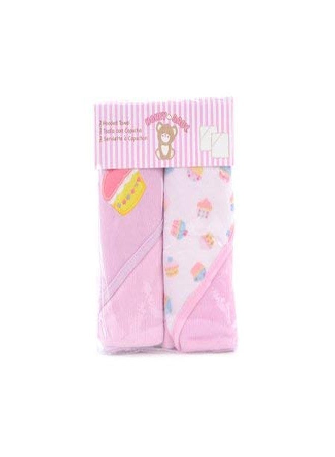 Mummamia Pure Mercerised Cotton Baby Hooded Towel Pack of 2 - Gift Pack (Cupcake TIME) - Image 1