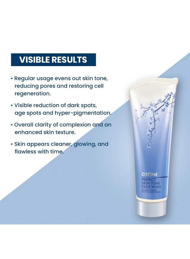 Ozone Perfect Skin Tone Face Wash For Men & Women ; Ideal For All Skin Types Helps In Nourishing Glowing & Moisturising The Skin ; Enriched With Aloe Vera Lemon & Cucumber 100 G (Pack Of 1)  - Image 4