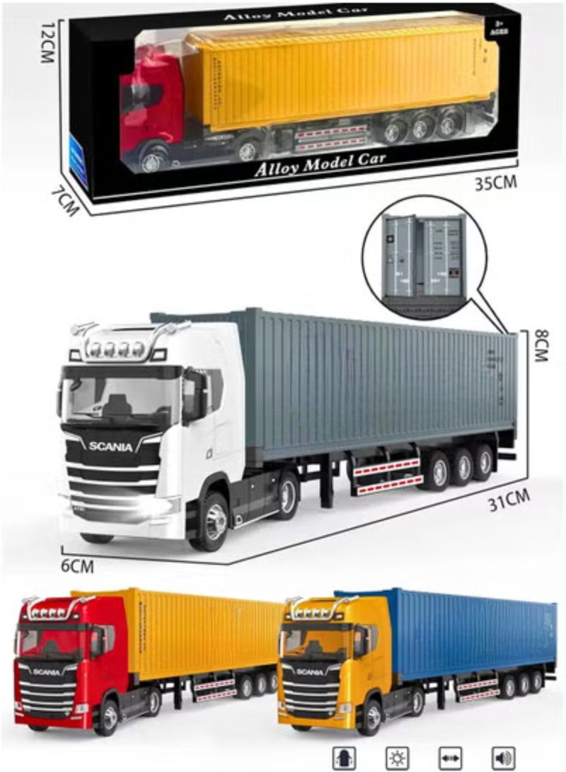 MAGIC VAULT 1: 50 نموذج شاحنة حاوية من سبائك، لعبة عالية المحاكاة، حاوية قابلة للفك، سيارات أطفال، ألعاب رياضية، ألعاب كهربائية، حيوانات إلكترونية، ألعاب صوتية - Image 2