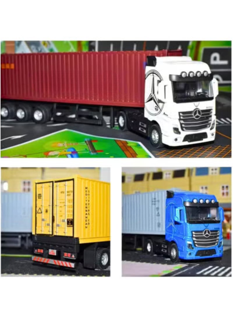 MAGIC VAULT 1: 50 نموذج شاحنة حاوية من سبائك، لعبة عالية المحاكاة، حاوية قابلة للفك، سيارات أطفال، ألعاب رياضية، ألعاب كهربائية، حيوانات إلكترونية، ألعاب صوتية - Image 5