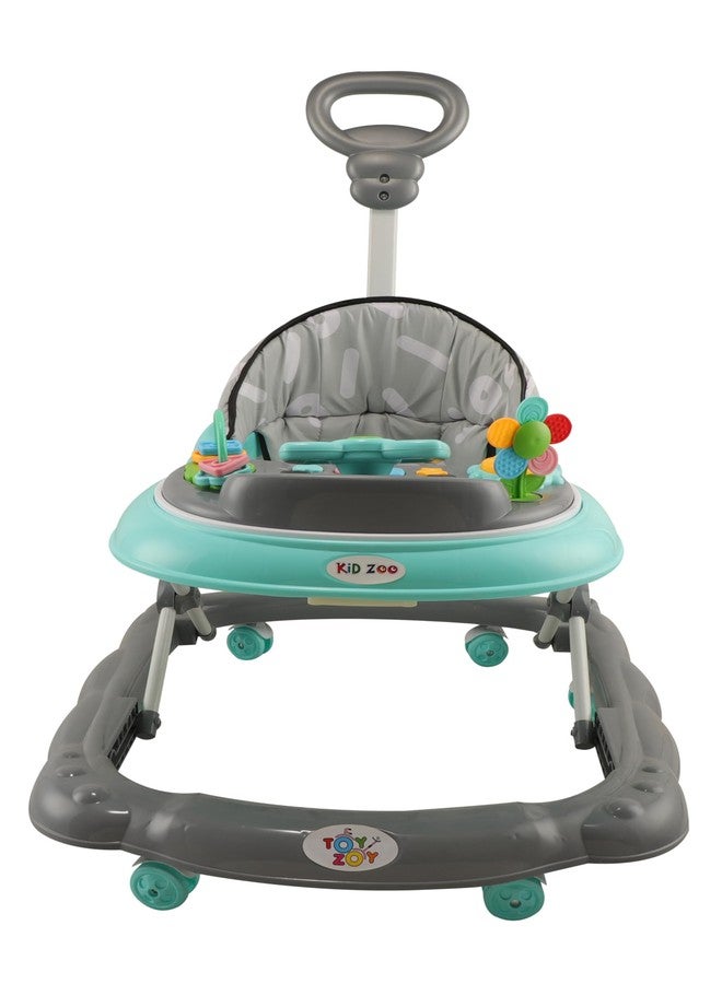 JoyRide Kidzoo BabyGo Musical mini Explorer Walker Compact Foldable Activity Walker with Adjustable Height & Parental Handle for Boys|Girls Age 6+ Months Green - Image 3
