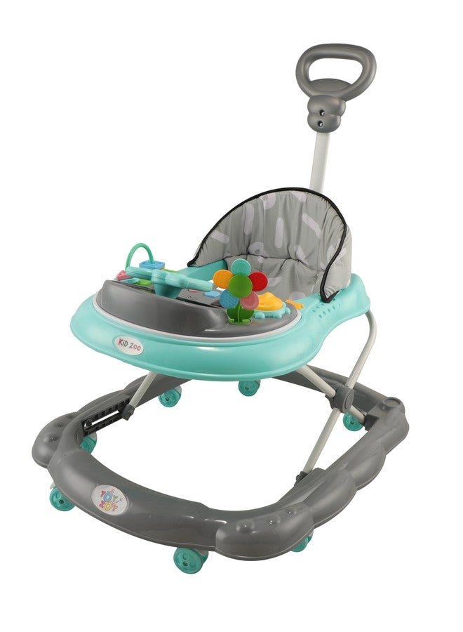 JoyRide Kidzoo BabyGo Musical mini Explorer Walker Compact Foldable Activity Walker with Adjustable Height & Parental Handle for Boys|Girls Age 6+ Months Green - Image 1