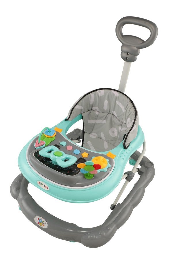 JoyRide Kidzoo BabyGo Musical mini Explorer Walker Compact Foldable Activity Walker with Adjustable Height & Parental Handle for Boys|Girls Age 6+ Months Green - Image 2
