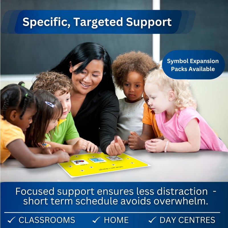 Autism Supplies And Developments جدول بصري للأطفال - أولاً ثم - بلاستيك متين - 32 بطاقة تواصل - مواد تعليمية للتوحد - فصل التعليم الخاص - Image 2