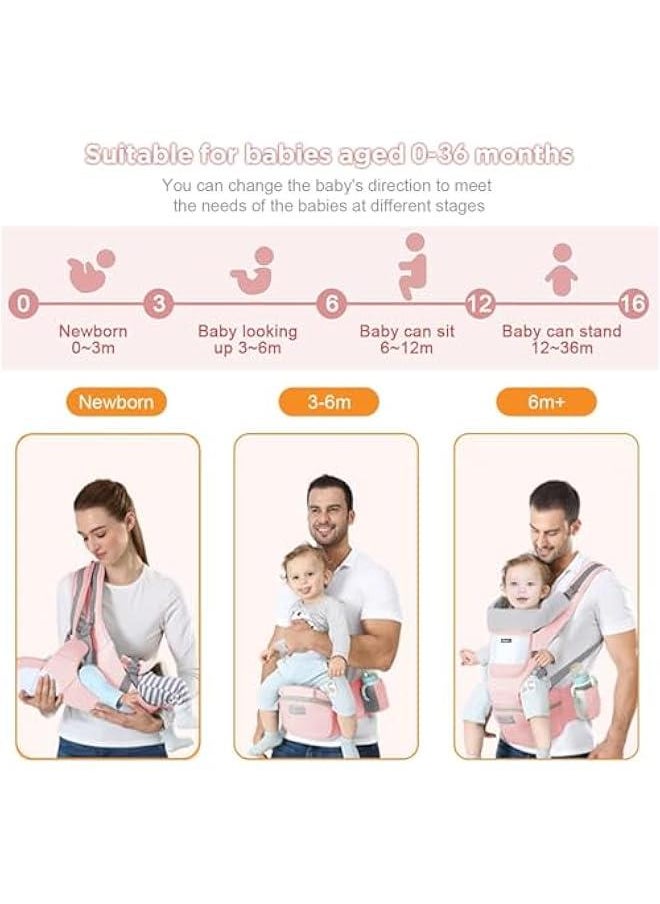 Baby Carrier with Hip Seat, Multi-Functional 9 in 1 Baby Carrier Newborn to Toddler for All Seasons, Baby Backpack Carrier for Toddler (Pink) - pzsku/ZB8A637A470C60FAC210DZ/45/_/1728808601/8f069421-fc31-42e0-abc5-9e0b5b1590b8