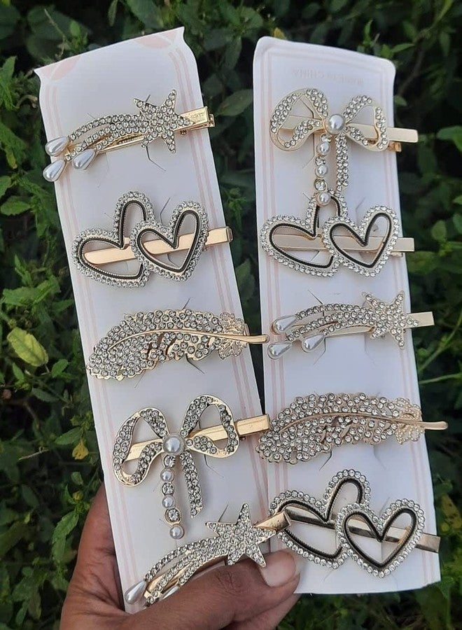 SUNBIRD Korean feather pearl Style Barrettes Set Hairpin Hair Clip Marble Alligator pins Headdress Jewelry Accessories, Black pearl Hair Accessories For Girl.women Girlfriend Thick Long Hair Elegant - Image 1