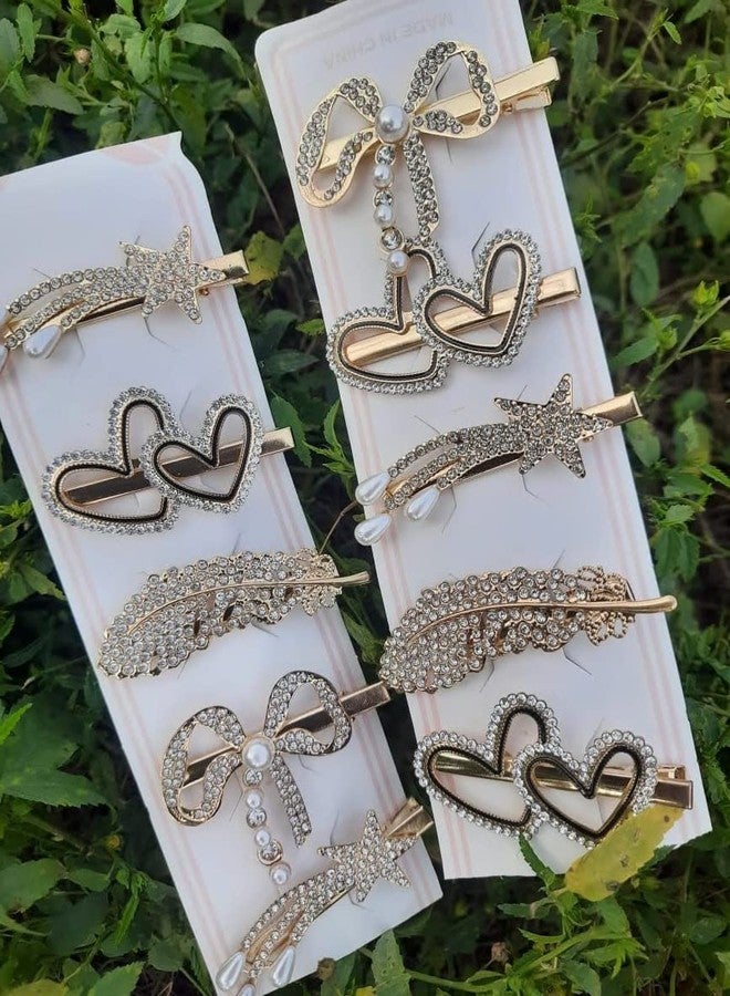 SUNBIRD Korean feather pearl Style Barrettes Set Hairpin Hair Clip Marble Alligator pins Headdress Jewelry Accessories, Black pearl Hair Accessories For Girl.women Girlfriend Thick Long Hair Elegant - Image 3