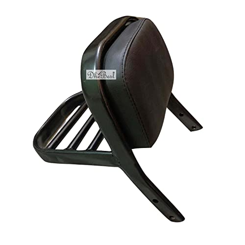 Dhe Best Bike Backrest Rear Passenger Back Rest Black Cushion Black Bar Compatible with Bajaj Avenger 150 Street - Image 2