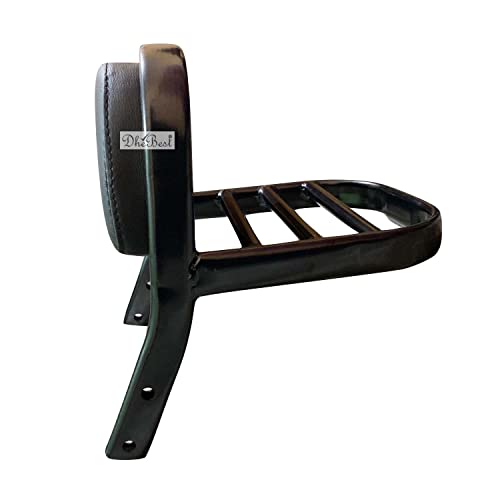 Dhe Best Bike Backrest Rear Passenger Back Rest Black Cushion Black Bar Compatible with Bajaj Avenger 150 Street - Image 4