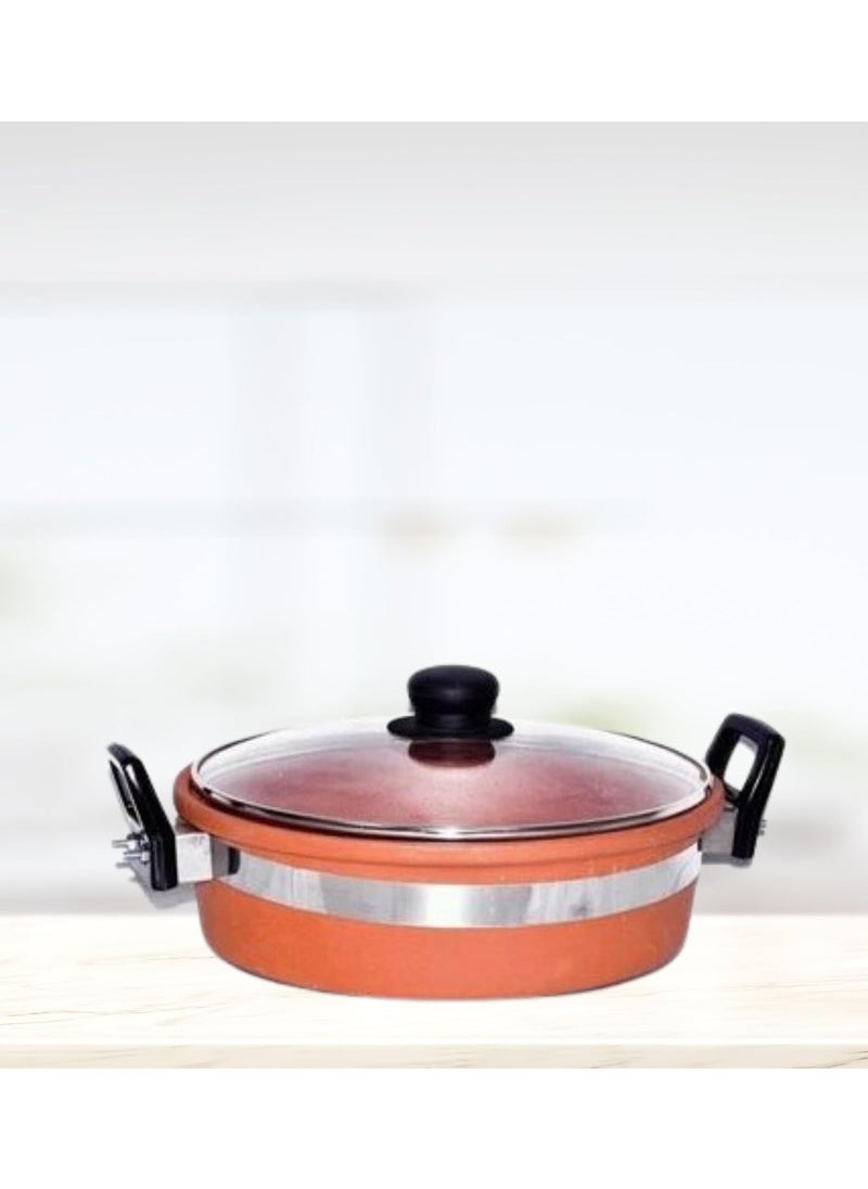 Terra Charms Terra Charms Terracotta Clay Kadai for Healthy Cooking Terracotta Kadai Organic Earthen Cookware Clay Kadai Cookware Organic Mitti Kadhai 2LTR  - Image 1
