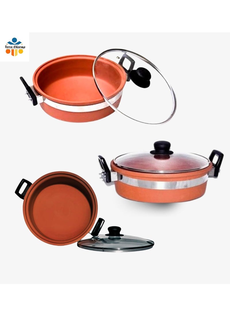 Terra Charms Terra Charms Terracotta Clay Kadai for Healthy Cooking Terracotta Kadai Organic Earthen Cookware Clay Kadai Cookware Organic Mitti Kadhai 2LTR  - Image 4