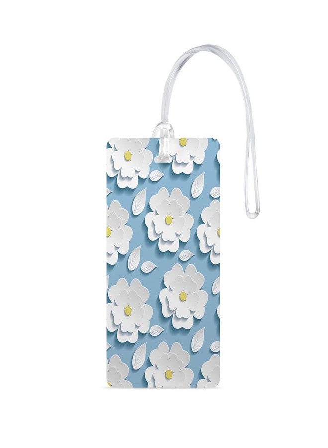 100yellow® Flower Luggage Tag, Travel Luggage Suitcase Baggage Id Identifier Name Address Label with Silicon Strap ( Pack of 2 ) - Image 2