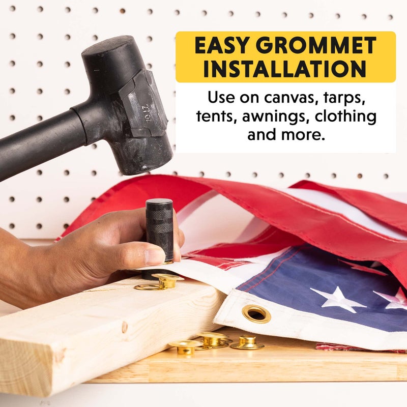 General Tools 71262 Grommet Kit with 24 Rustproof Solid Brass Grommets, 3/8 Inch - Image 2