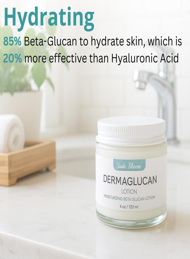 Jade Bloom Dermaglucan Beta Glucan Cream Lotion Moisturizer Skincare | Daily Hydrating Face & Body Hydration, (4oz) - Image 2