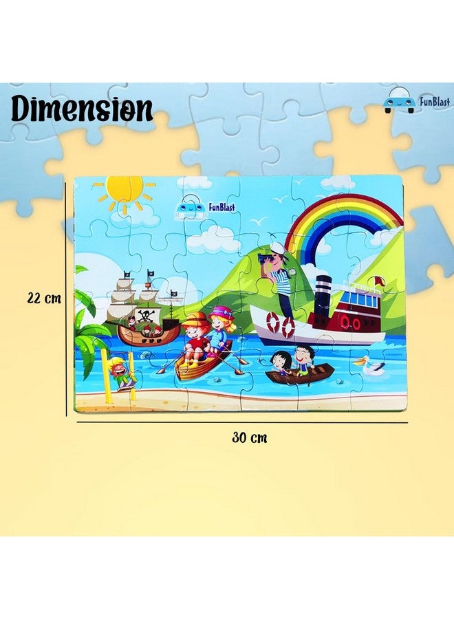 FunBlast Jigsaw Puzzles for Kids - Set of 4 Transport Vehicles Jigsaw Puzzle for Kids, Floor Jigsaw Puzzles for 3+ Years Old Boys,Girls,Children (Size 30X22 cm) (96 Pieces) - Multicolor - Image 2