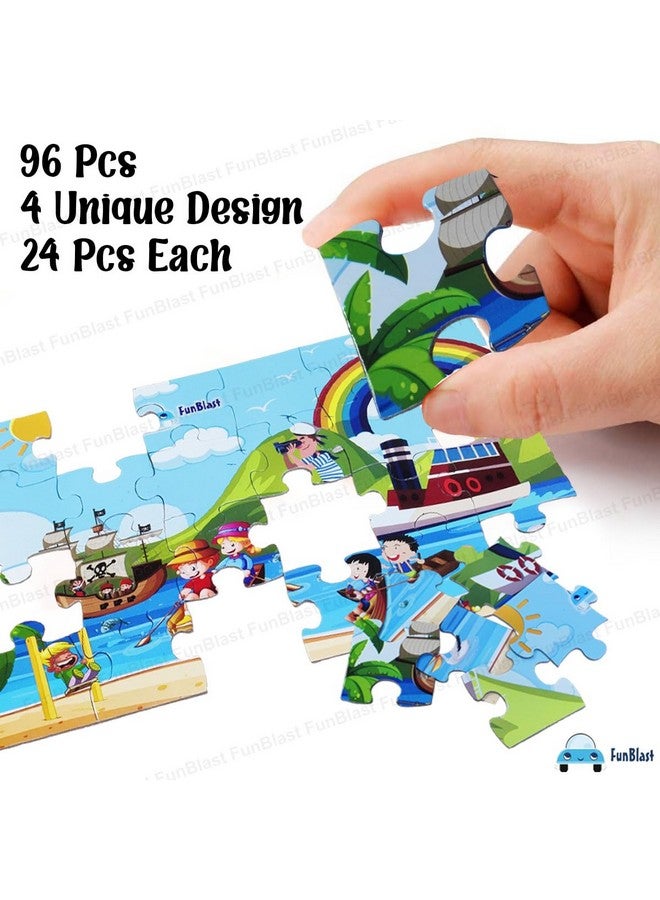 FunBlast Jigsaw Puzzles for Kids - Set of 4 Transport Vehicles Jigsaw Puzzle for Kids, Floor Jigsaw Puzzles for 3+ Years Old Boys,Girls,Children (Size 30X22 cm) (96 Pieces) - Multicolor - Image 4