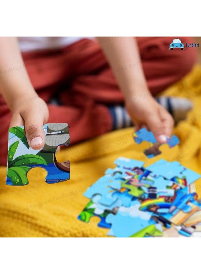 FunBlast Jigsaw Puzzles for Kids - Set of 4 Transport Vehicles Jigsaw Puzzle for Kids, Floor Jigsaw Puzzles for 3+ Years Old Boys,Girls,Children (Size 30X22 cm) (96 Pieces) - Multicolor - Image 3