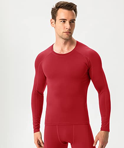 SPVISE Red Compression Shirts Mens Long Sleeve Cool Dry Athletic Workout Running T-Shirts Tops Sports Baselayer Undershirts - Image 2