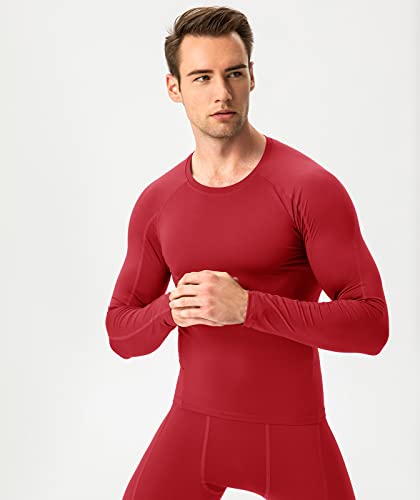 SPVISE Red Compression Shirts Mens Long Sleeve Cool Dry Athletic Workout Running T-Shirts Tops Sports Baselayer Undershirts - Image 4