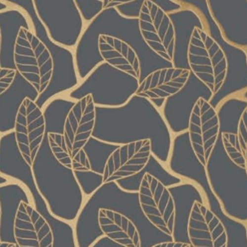 Nimbose® 3D Golden Leaves Self-Adhesive Wallpaper Rolls, Peel-Stick Wall Tile Waterproof Wallsticker, 1000 cm Big Wallpaper for Walls Sticker Leaves, Attractive Golden Leaf Theme (45 cm x 10 m) - Image 1