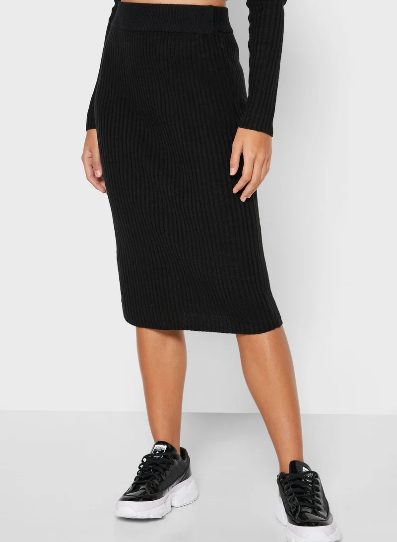Ginger Ribbed Midi Skirt Set