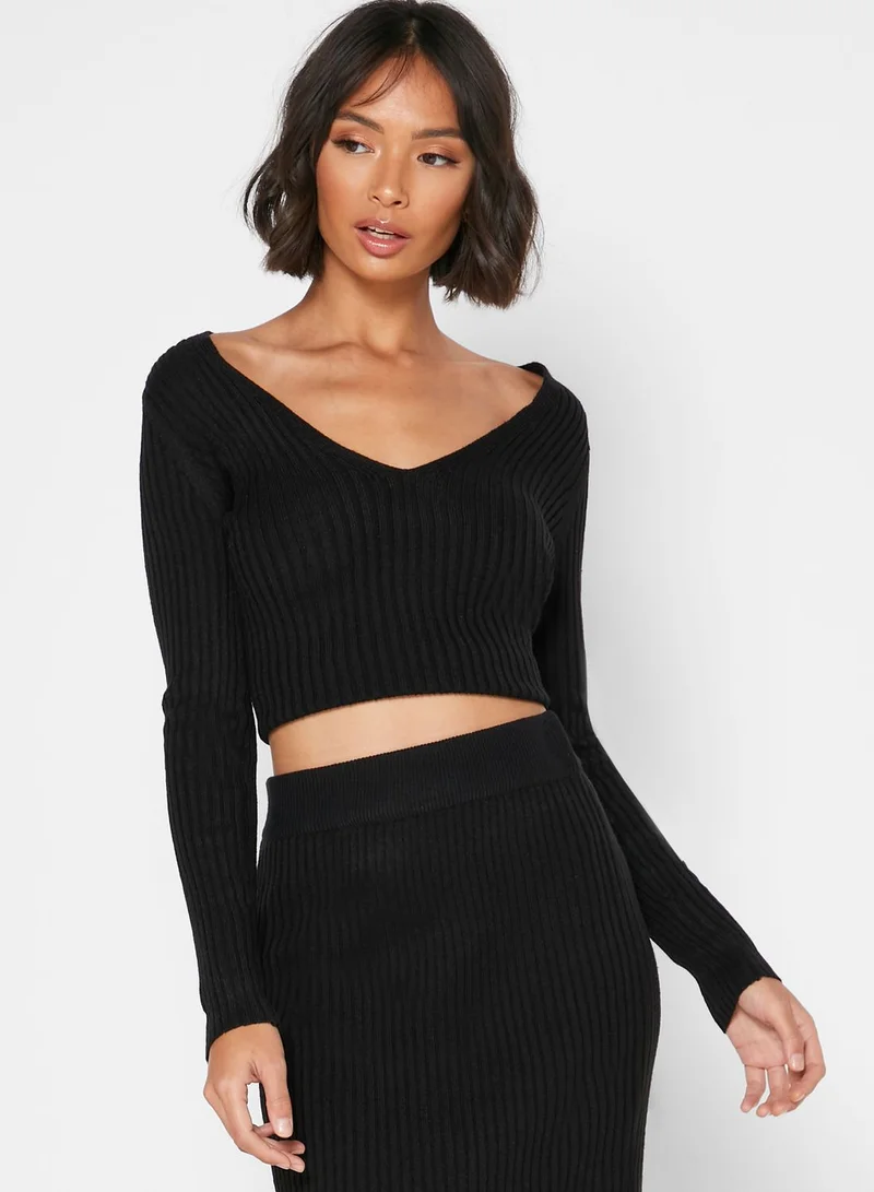 Ginger Ribbed Midi Skirt Set