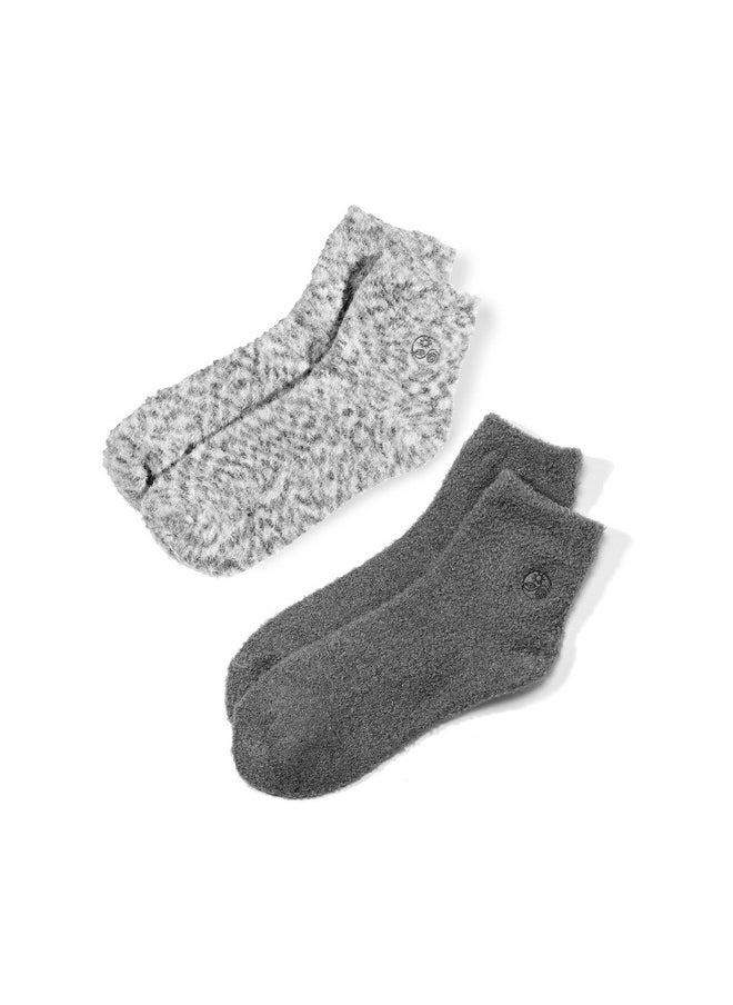 Earth Therapeutics - Earth Therapeutics Aloe Socks - Infused w/Aloe Vera & Vitamin E - Helps Dry Feet, Cracked Heels, Calluses - Use with Lotion - Grey/Confetti (2 Pairs) - Image 1