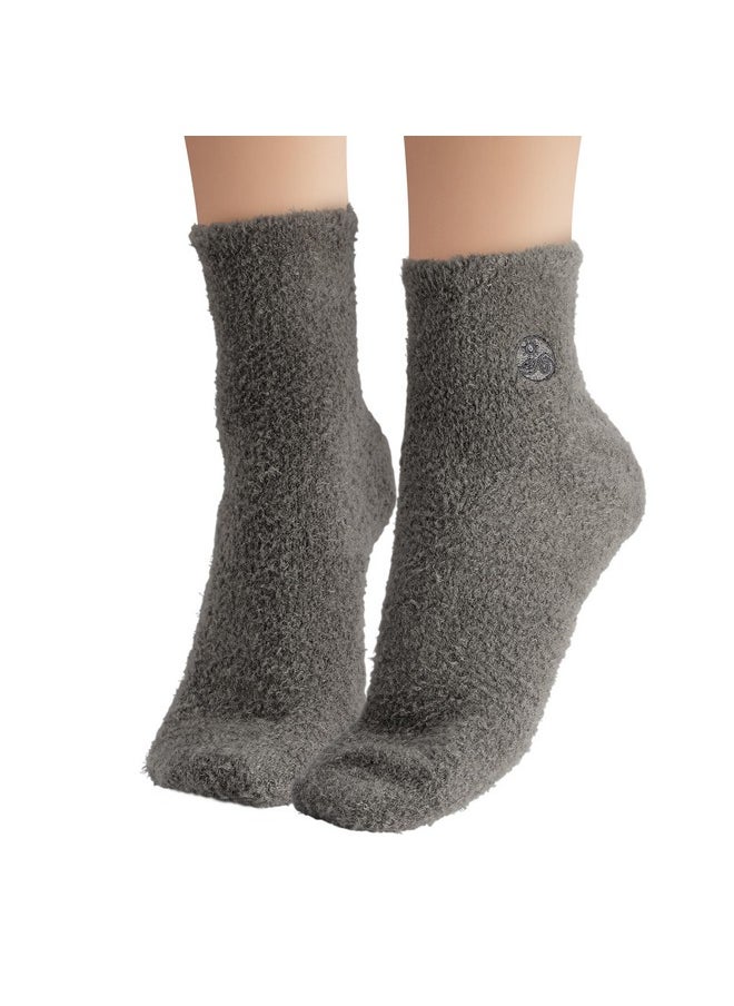 Earth Therapeutics - Earth Therapeutics Aloe Socks - Infused w/Aloe Vera & Vitamin E - Helps Dry Feet, Cracked Heels, Calluses - Use with Lotion - Grey/Confetti (2 Pairs) - Image 1