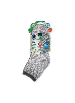 Earth Therapeutics Aloe Socks - Infused w/Aloe Vera & Vitamin E - Helps Dry Feet, Cracked Heels, Calluses - Use with Lotion - Grey/Confetti (2 Pairs)