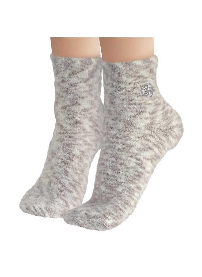 Earth Therapeutics - Earth Therapeutics Aloe Socks - Infused w/Aloe Vera & Vitamin E - Helps Dry Feet, Cracked Heels, Calluses - Use with Lotion - Grey/Confetti (2 Pairs) - Image 1