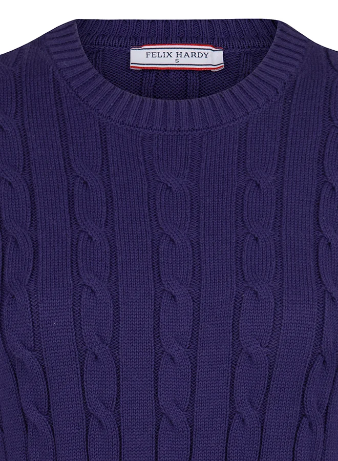 FELIX HARDY V-Neck Cable Knit Pullover