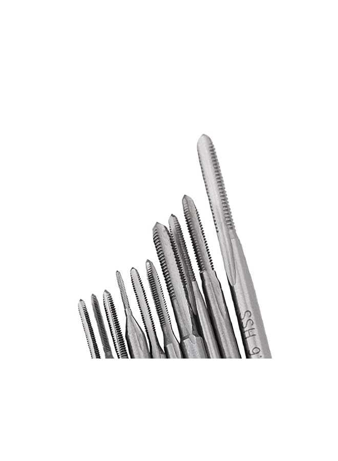 Walfront Metric Tap Set High Speed Steel HSS Tap Drill Tap and Dies Set Hand Thread Tools Kit M1/M1.2/M1.4/M1.6/M1.7/M1.8/M2/M2.5/M3/M3.5 - Image 3