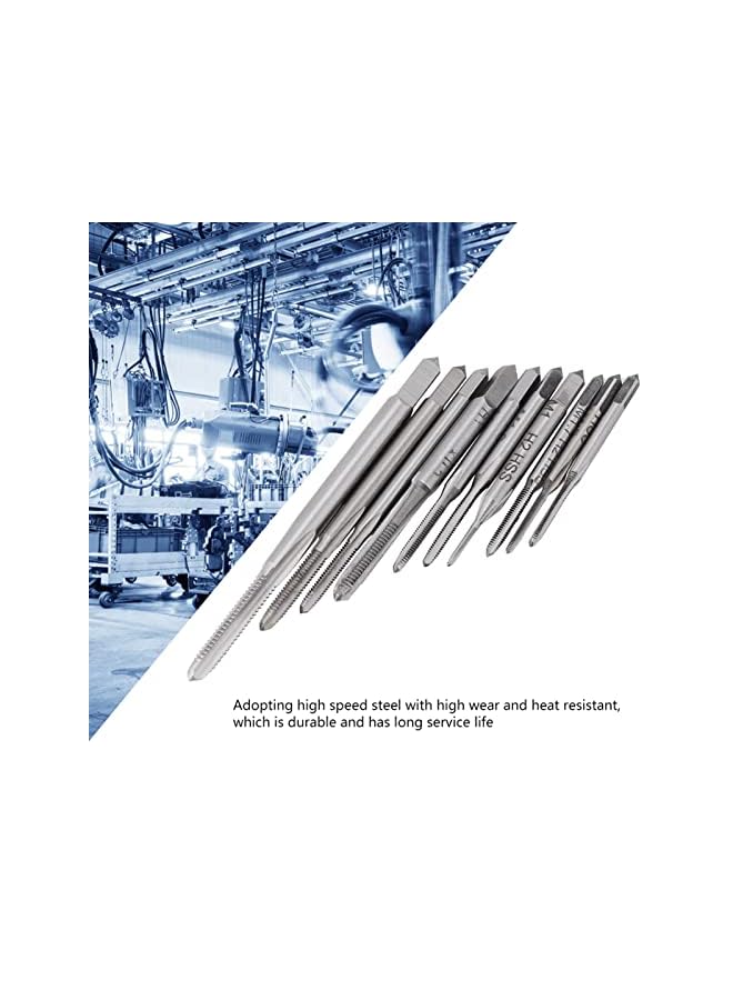 Walfront Metric Tap Set High Speed Steel HSS Tap Drill Tap and Dies Set Hand Thread Tools Kit M1/M1.2/M1.4/M1.6/M1.7/M1.8/M2/M2.5/M3/M3.5 - Image 5