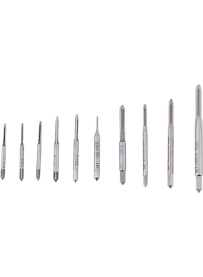 Walfront Metric Tap Set High Speed Steel HSS Tap Drill Tap and Dies Set Hand Thread Tools Kit M1/M1.2/M1.4/M1.6/M1.7/M1.8/M2/M2.5/M3/M3.5 - Image 1