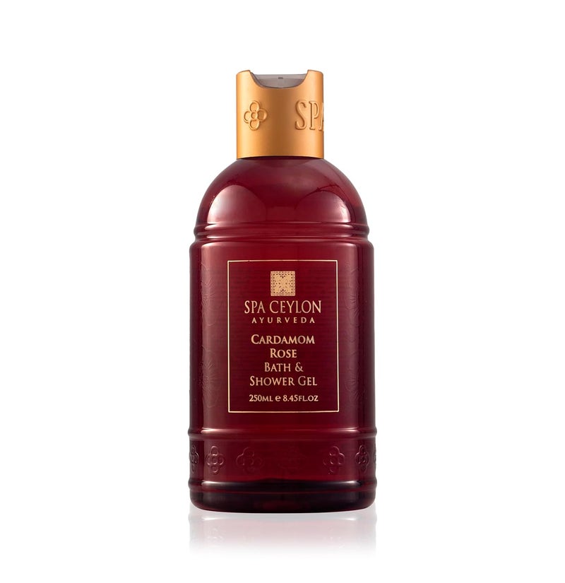 SPA CEYLON Cardamom Rose Bath and Shower Gel Luxurious Herbal Bath Wash with Aloe Vera Coconut Himalayan Rose Uplifting Nourishing for All Skin Types - Image 1